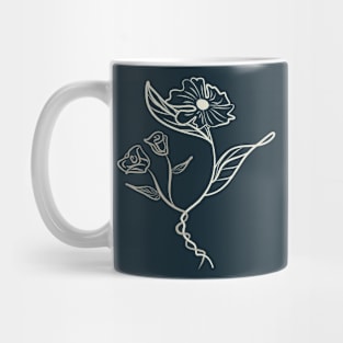 Intertwined Flowers line art Mug